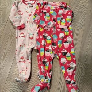 Cupcake and Snowman Print Kids One Pieces